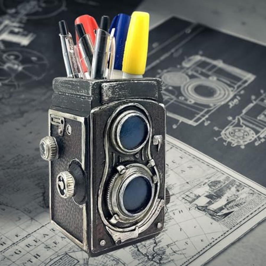 Collectible Vintage Cameras - 21390 Camera Pen Pencil Holder Retro