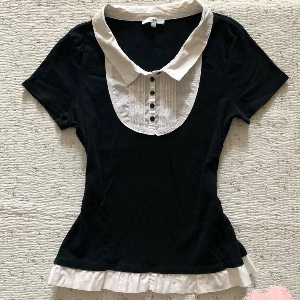 Y2k Sweet SlimTshirt Goth Fake – Vintage Collectible Buttons Bewertung und Preis