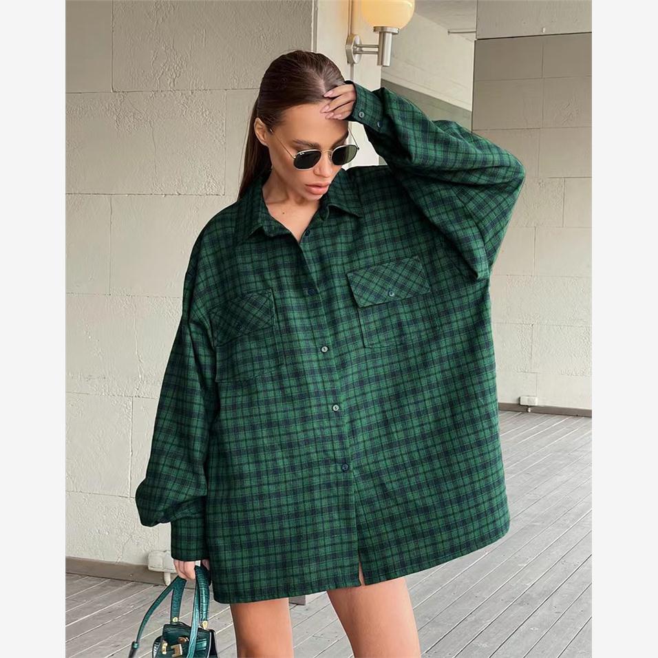 Loose Vintage Plaid Shirt Midi – Vintage Collectible Buttons Bewertung und Preis