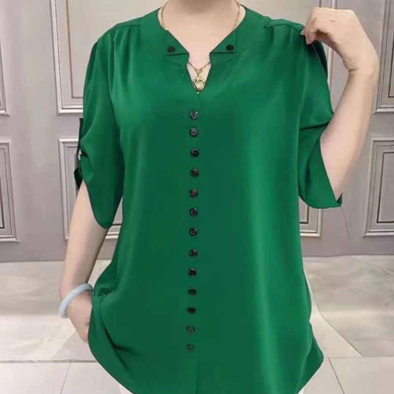 Basic Loose V-Neck Blouse Comm – Vintage Collectible Buttons Bewertung und Preis