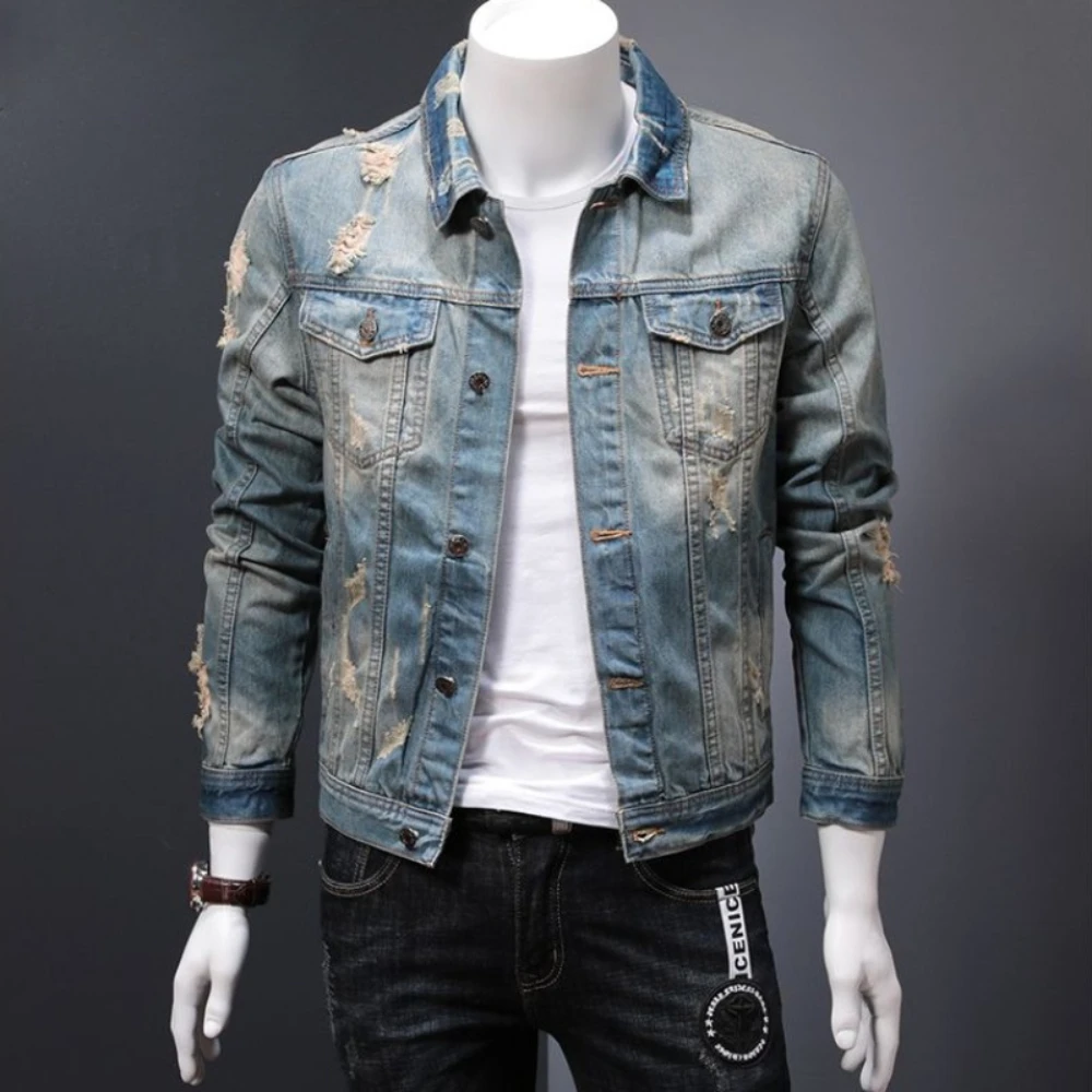 Padded Denim Jackets Man Warm  – Vintage Collectible Buttons Bewertung und Preis